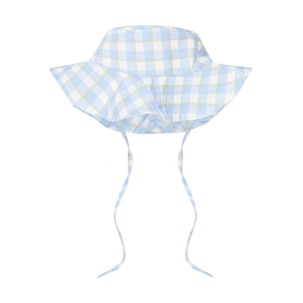 UV Protector Swim Hat | Soft Blue Gingham