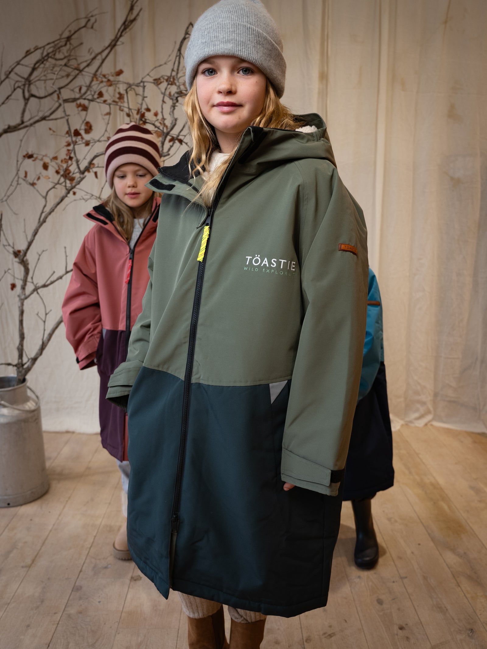 Kids Weatherproof Robe | Antique Olive