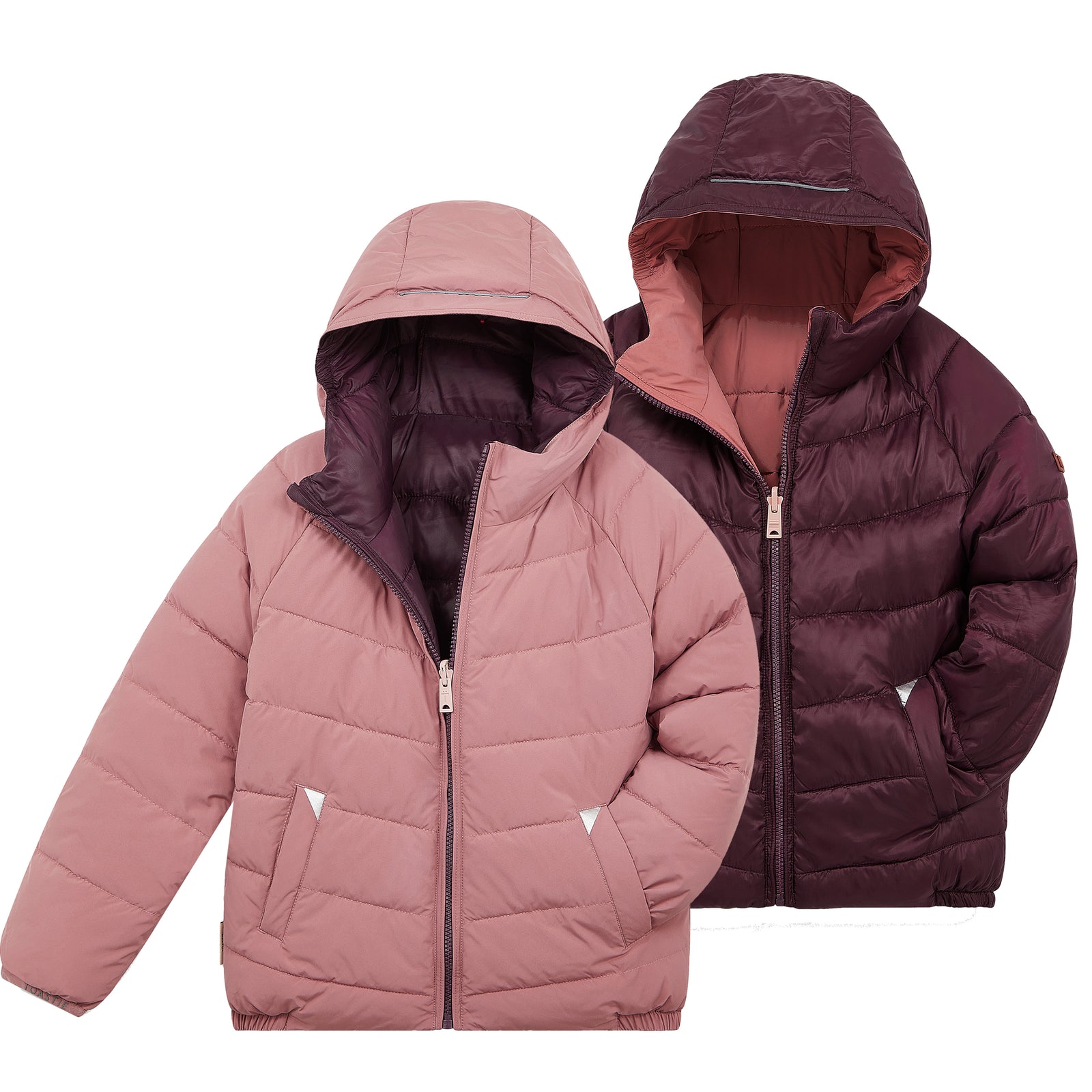 Pink winter puffer coat hotsell