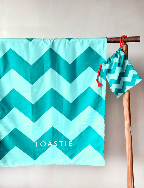 Printed Microfibre Towel | Mint Chevron