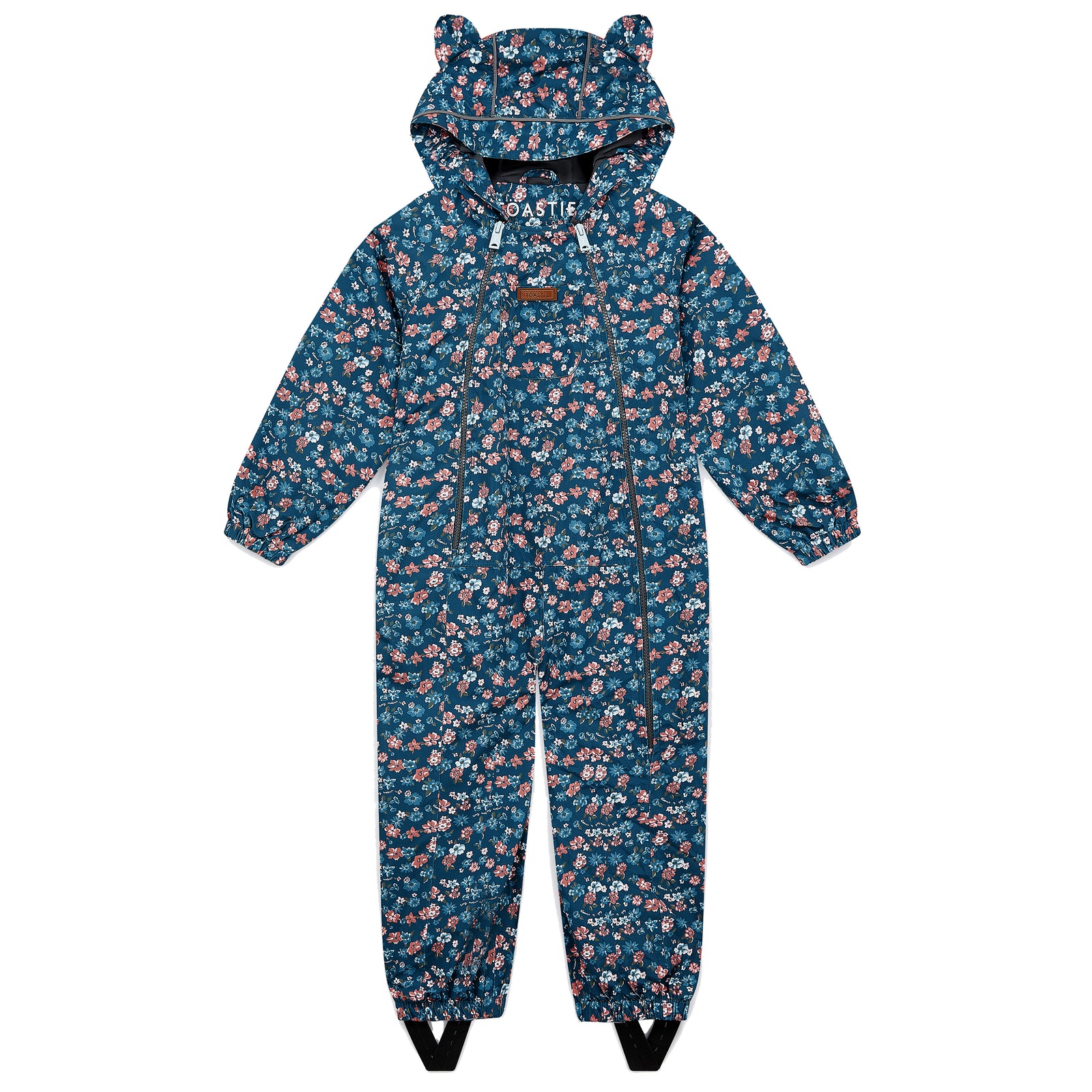 Floral Blue Rose Garden Waterproof Packable Puddlesuit