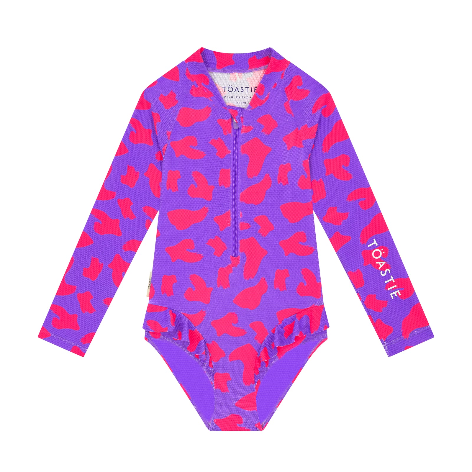 UV Protector Swimsuit | Hot Pink Brush Stroke