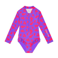 UV Protector Swimsuit | Hot Pink Brush Stroke