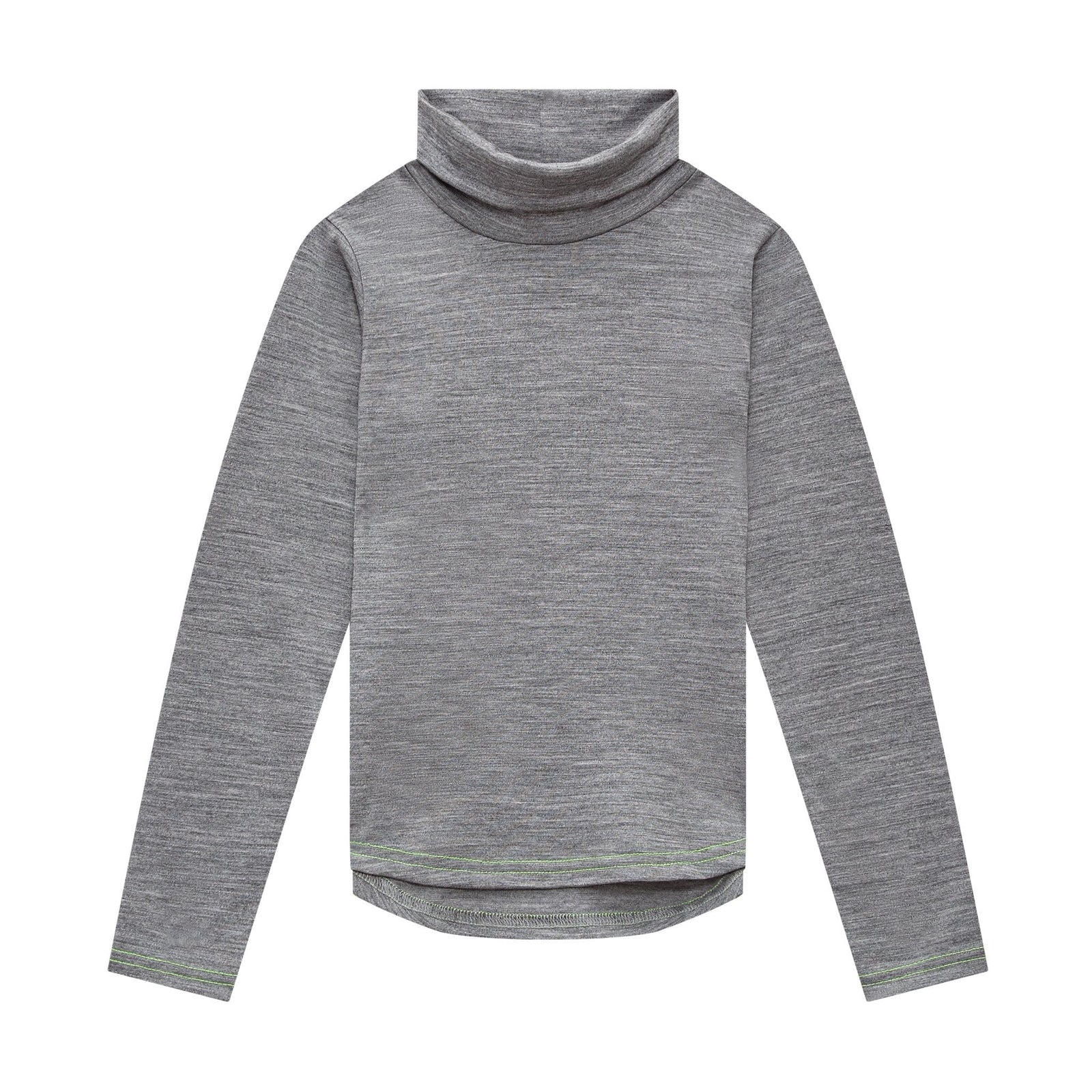 Smalls Merino Wool Kids Base Layer, Polo Neck | Grey Marl