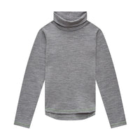 Smalls Merino Wool Kids Base Layer, Polo Neck | Grey Marl